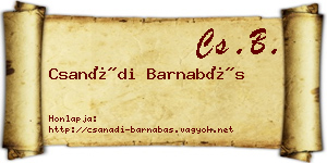 Csanádi Barnabás névjegykártya