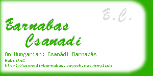 barnabas csanadi business card